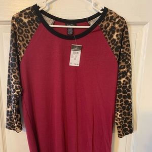 Rue 21 3/4 Sleeve Cheetah Print Shirt